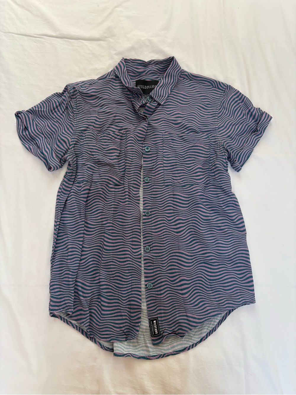 Wildfang Wave-Print Button-Down Shirt
